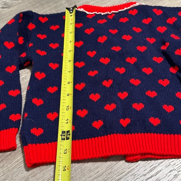 Vintage Girls Jelly Beans Hearts Bows Button Cardigan sweater 80s - Picture 6 of 6